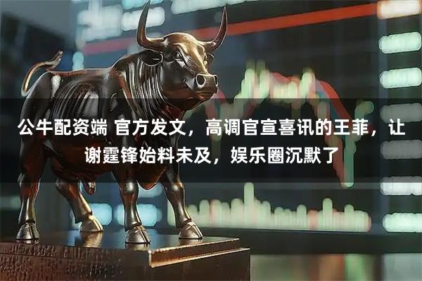 公牛配资端 官方发文，高调官宣喜讯的王菲，让谢霆锋始料未及，娱乐圈沉默了